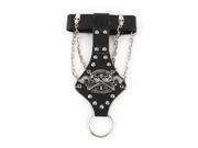 Unisex Faux Leather Strap Pirate Decoration Button Closure Adjustable Bracelet