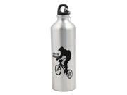 Bicycle Bike Sports Aluminum Alloy 750ML Water Bottle Kettle Silver Tone