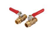 1 4BSP Male Thread Brass 180 Degree Lever Handle Ball Valve Pipe Connectors 2pcs