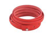 Unisex Dancing Decor Faux Leather Adjustable Bangle Bracelet Red 61cm Length