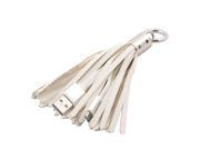 Cellphone Tassel Keychain USB 2.0 A Male to Micro B Charger Data Cable White