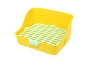 29cm Length Yellow Light Green Plastic Rectangle Mesh Design Rabbit Pet Toilet