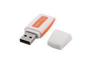 USB Micro SD Trans Flash Memory Card Reader Plastic Metal White Orange