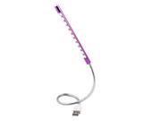 Notebook Flexible DC 5V 1W Touch Switch USB 10 LED Light Reading Lamp Purple
