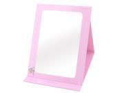 Lady Paper Coated Flowers Bike Pattern Cover Folding Makeup Cosmetic Mirror Pink