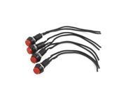 4pcs 10mm Dia Red Plastic Round Wired Horn Car Push Buttom Switch