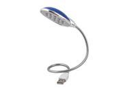 Laptop Traveler Gooseneck Touch Switch Reading Bright USB 13 LED Light Lamp Blue