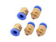 5mm Thread Dia 6mm Push In Quick Joint Connector Pneumatic Fitting 5pcs