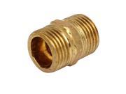 1 2BSP Male Thread Hex Nipple Air Gas Pipe Plumbing Connector Coupler Gold Tone