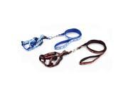 Nylon Adjustable Harness Dog Leash Collar Blue Coffee Color 120cm Long 2pcs