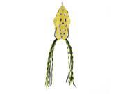 Outdoor Silicone Frog Shaped Fishing Bait Lure Fish Tackle Yellow w Hook