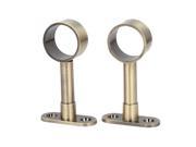Wardrobe Cupboard Clothes Hanging Round Pipe Rail Supports Bronze Tone 2pcs