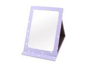 Women Paper Coated Triangle Pattern Cover Folding Makeup Cosmetic Mirror Purple