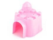 Pet Hamster Plastic Castle Shape Toy House Home Building Pink 8.5cm Height