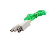 Smartphone Colorful Shining Wire Micro B USB 2.0 Data Charger Cable Green 3.3Ft