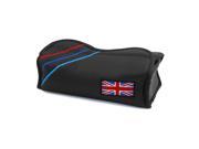 Black Rectangle Carbon Fiber Union Jack Pattern Car Tissue Storage Holder Box