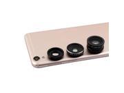 Clip On 3 in 1 Super Wide 0.4x Macro 195 Degree Fisheye Phone Lens Kit Black