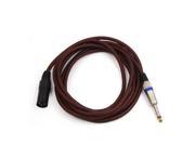 10ft Brown 3 Pin XLR Male to 6.5mm TRS Male Microphone Stereo Audio Cord Wire
