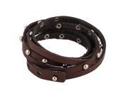 Unisex Dancing Decor Metal Beads Adjustable Bangle Bracelet Chocolate Color
