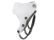 Men Biker Press Buckle Chain Detailing Right Hand Adjustable Wrist Bracelet