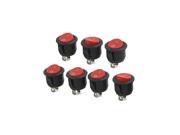 Universal Car Boat Auto Red Round ON OFF Rocker Toggle SPST Switch 7PCS