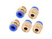 16mm Thread Dia 8mm Push In Quick Joint Connector Pneumatic fitting 5pcs