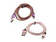 Cellphone Laptop Nylon Braided USB 2.0 A Male to Micro B Charger Data Cable 2pcs
