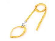 Puppy Dog Bell Decor Star Pattern Collar Walking Training Lead Rope Leash Yellow