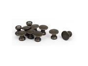 3.5mm Threaded 12mm Diameter Metal Pull Handle Knob Bronze Tone 10pcs w Screws