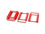Laptop Plastic 2.5 to 3.5 SSD HDD Screwless Mount Hard Drive Holder Red 4pcs