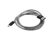 Laptop Colorful Shining Wire Micro B USB 2.0 Data Charger Cable Black 3.3 Ft