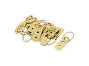 55mmx20mm 2 Holes D Ring Picture Photo Frame Hanging Hanger Hook Gold Tone 12pcs
