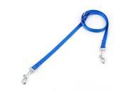 Pet Dog Puppy Nylon Double Handle Walking Lead Leashes 2 Traction Rope Belt Blue