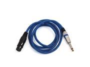 1.5m Blue 3Pin XLR Female to 6.5mm TRS Male Microphone Stereo Audio Cord Wire