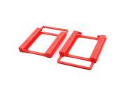 Computer Plastic 2.5 to 3.5 Screwless Mounting Hard Drive Holder Red 2pcs