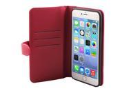 Cell Phone Faux Leather Zippered Wallet Card Slot Case Fuchsia for iphone 7