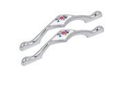 Home Office Chromium Plated Flower Printed Pull Handle 96mm Hole Spacing 2pcs