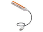 Traveler Adjustable Gooseneck Touch Switch Reading USB 2.0 LED Light Lamp Orange