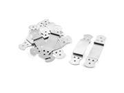 78mm x 18mm Luggage Box Handle Pressure Clasp Angle Bed Hinge Silver Tone 10 PCS