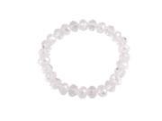 Women Lady Plastic Elastic Faux Crystal Bead Chain Holiday Gift Bracelet Clear
