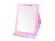 Women Paper Coated Square Shaped Folding Makeup Dress Up Cosmetic Mirror Pink