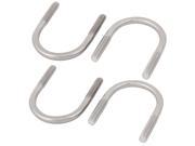 M8 x 42mm 304 Stainlesss Steel Round Bend U Bolt Silver Tone 4pcs