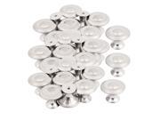 Cupboard Chest Drawer Single Hole Round Pull Knobs Silver Tone 27mmx21mm 100pcs