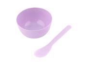 Lady Face Skin Care Mask Mixing Bowl Stick Makeup Tool Set 2 in 1 Light Purple
