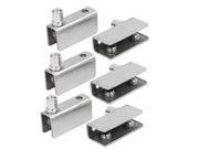 41mmx14mmx30mm Rectangle Shaped Glass Clamps Clip Silver Tone 6pcs