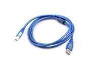 USB 2.0 Type A Male to B Male Scanner Printer Sync Data Cable Blue 5Ft Long 2pcs