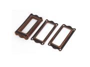 Office File Drawer Iron Label Tag Name Card Holders Copper Tone 64x31x2mm 8pcs