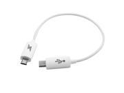 Micro USB to Micro USB Emergency Mutual Charger Cable White 25cm Long