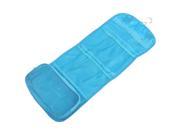 Lady Foldable Hanging Toiletry Cosmetic Makeup Storage Organizer Bag Blue w Hook