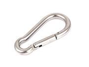 8mm Thickness 304 Stainless Steel Spring Carabiner Snap Hook Silver Tone